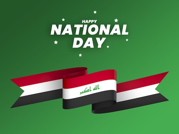 PSD iraq flag element design national independence day banner ribbon psd