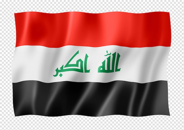 Iraqi flag isolated on white