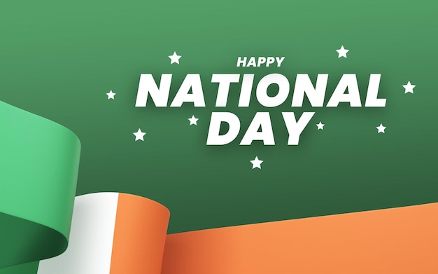 PSD ireland flag design national independence day banner editable text and background