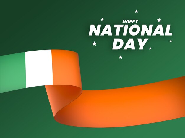 PSD ireland flag element design national independence day banner ribbon psd