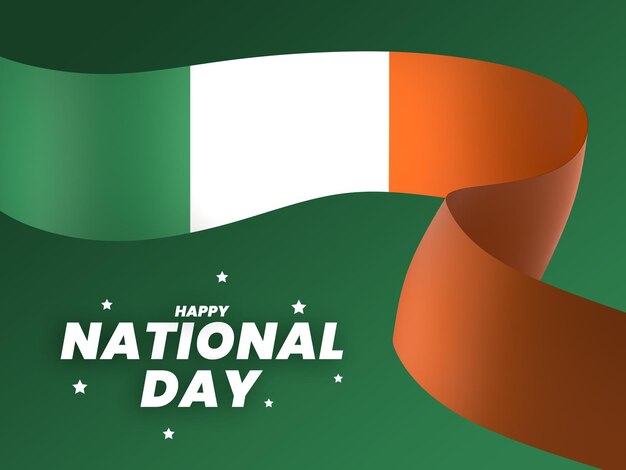 PSD ireland flag element design national independence day banner ribbon psd