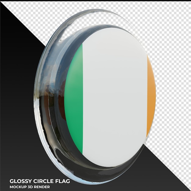 Ireland0003 realistic 3d textured glossy circle flag