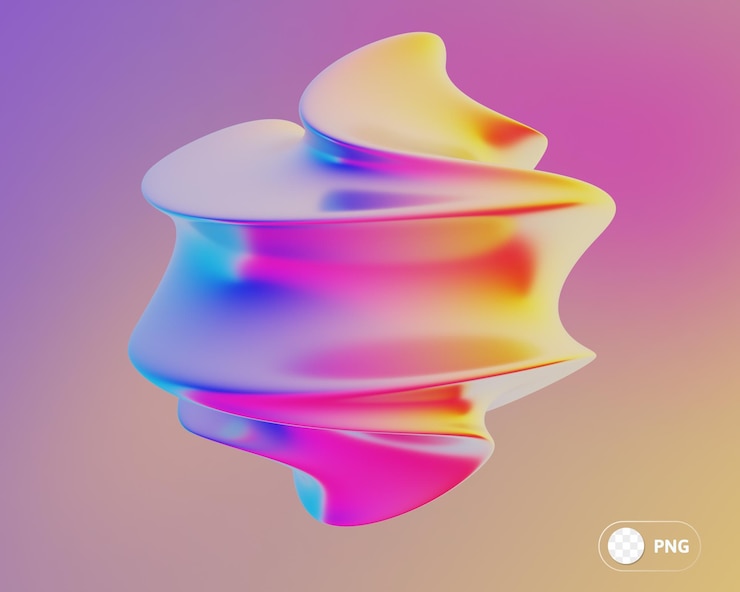 PSD iridescence abstract shape 3d illustration