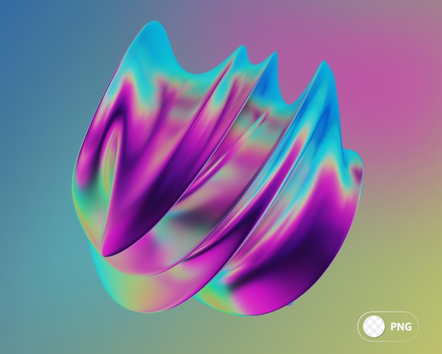 PSD iridescence abstract shape 3d illustration