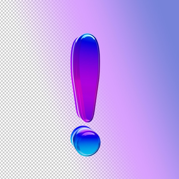 Iridescent 3d exclamation mark