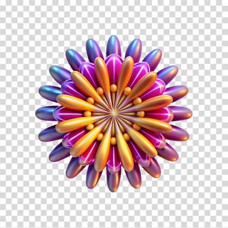 PSD iridescent 3d flower