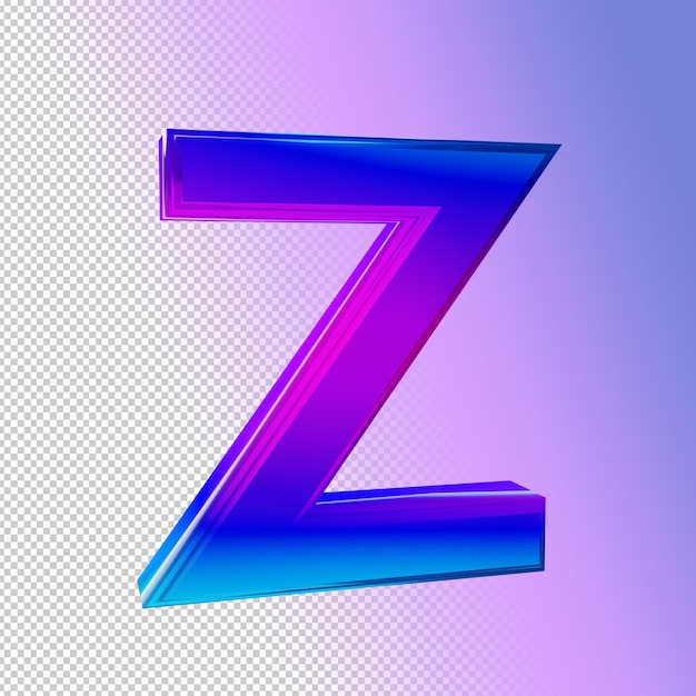 PSD iridescent 3d letter z