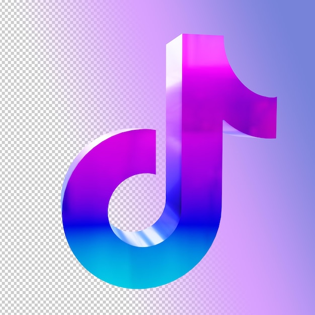 PSD iridescent 3d social media icon