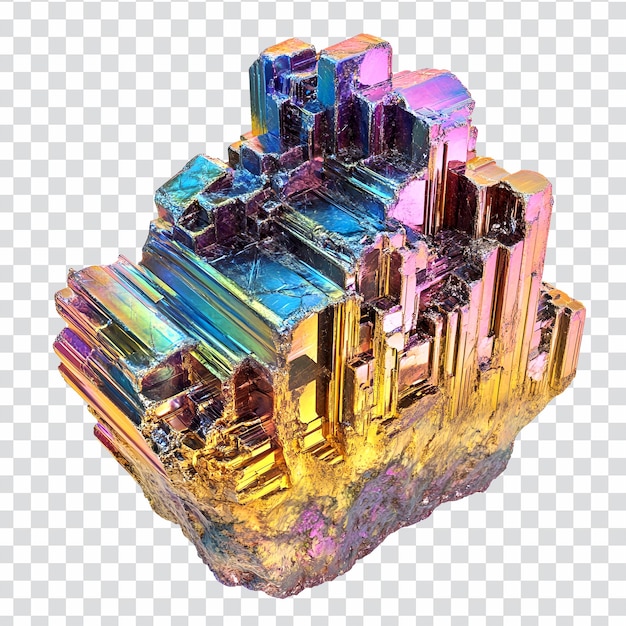 Iridescent Bismuth Crystal Mineral Rock Structure