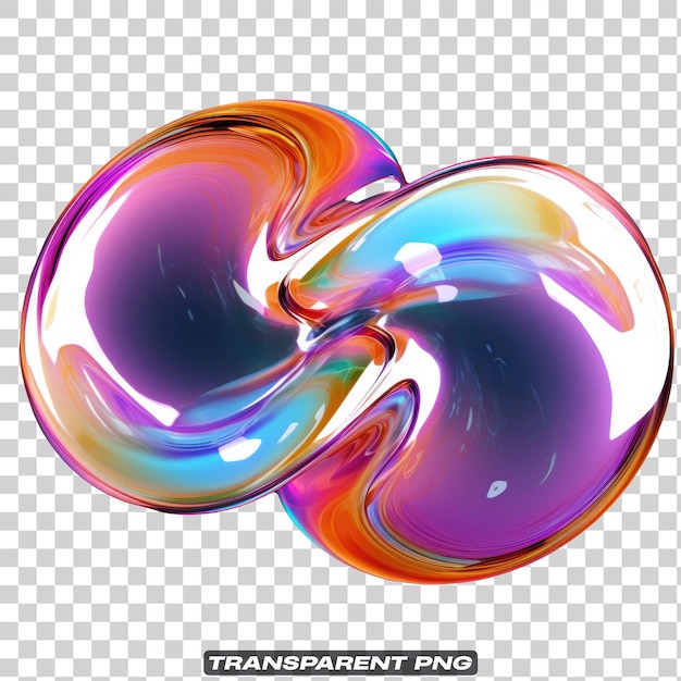 PSD iridescent fluid abstract bubble isolated