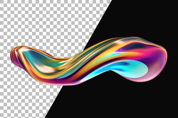 PSD iridescent fluid abstract shape isolated