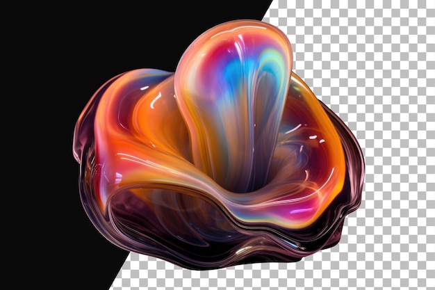 分離された虹色の流体の抽象的な形状