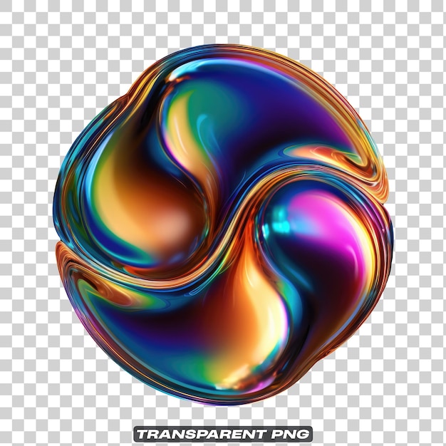 Iridescent Fluid Abstract Shape Isolated