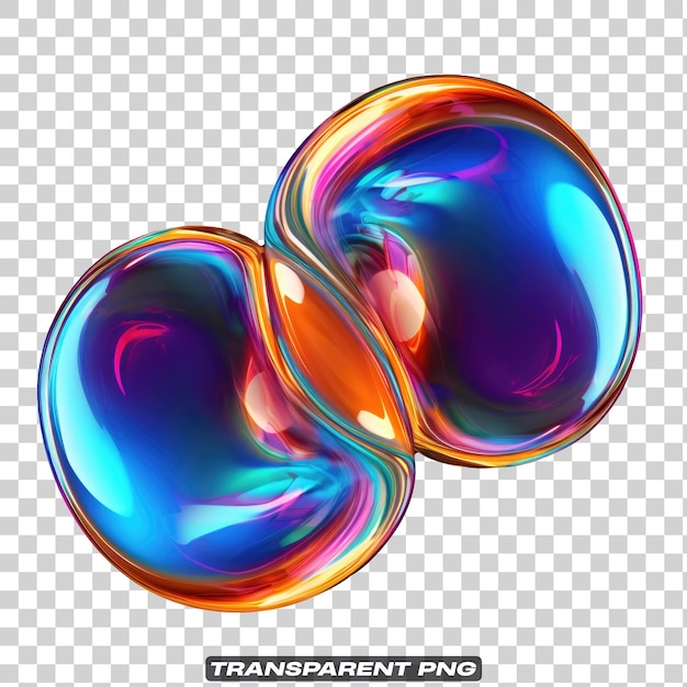 Iridescent Fluid Abstract Shape Isolated