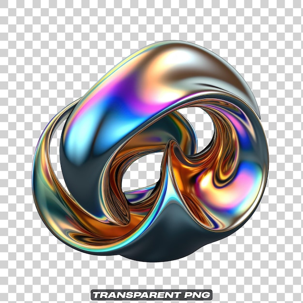 PSD iridescent fluid abstract shape isolated