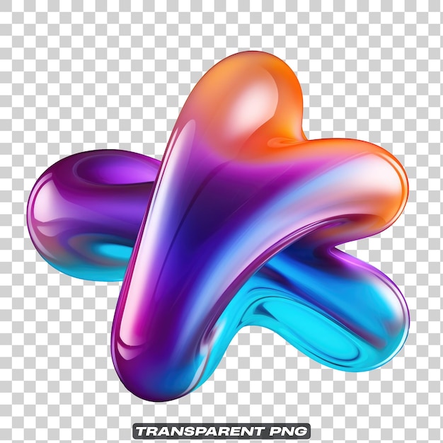 PSD iridescent fluid abstract shape isolated