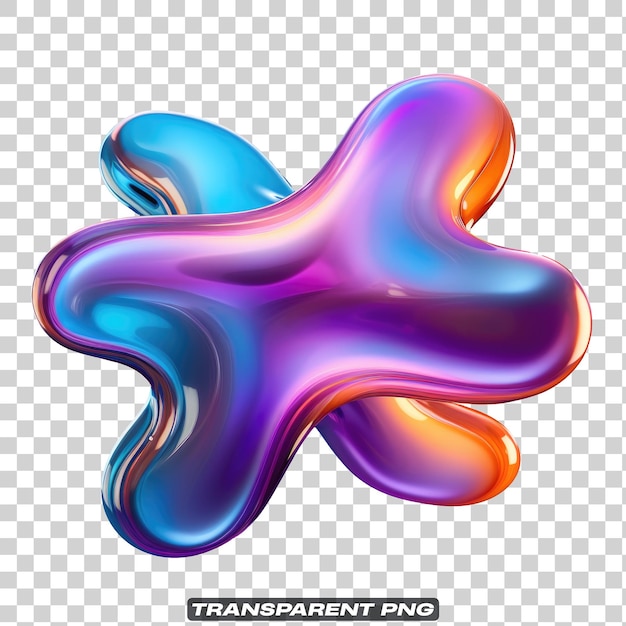 PSD iridescent fluid abstract shape isolated