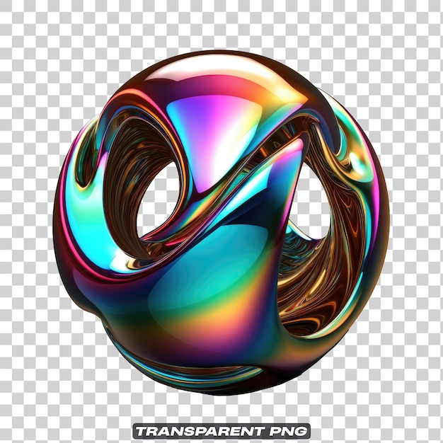 PSD iridescent fluid abstract shape isolated