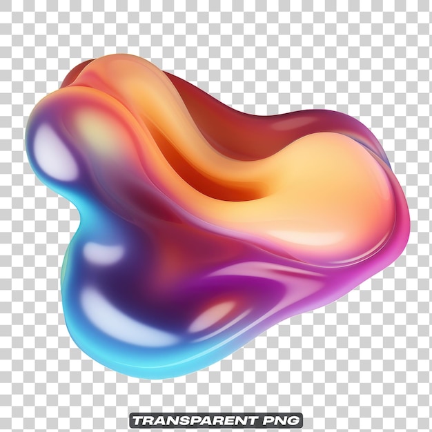 PSD iridescent fluid abstract shape isolated