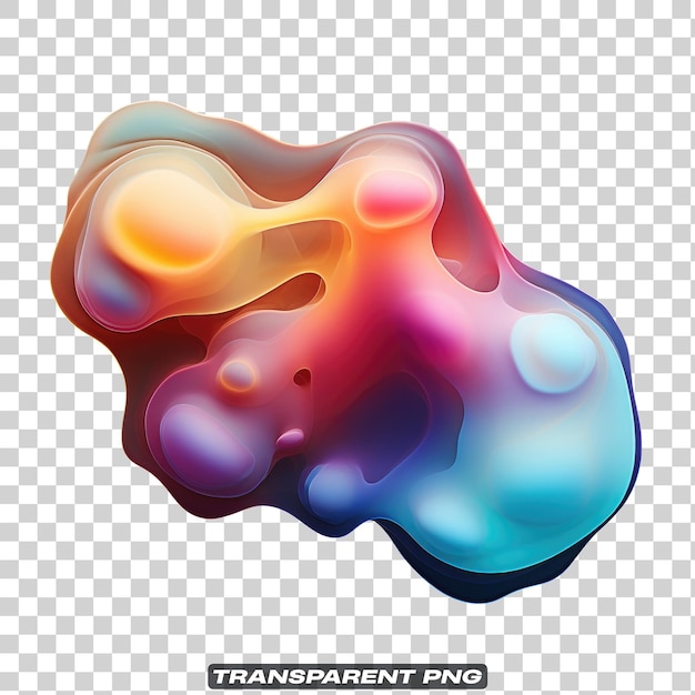 PSD iridescent fluid abstract shape isolated