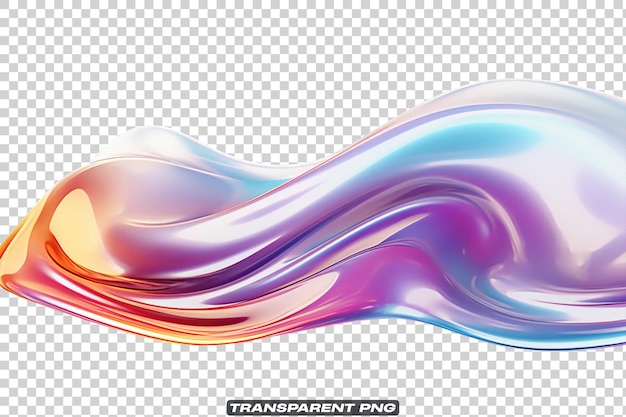 Iridescent fluid abstract shape isolated