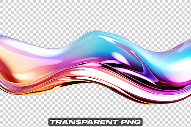 PSD iridescent fluid abstract shape isolated