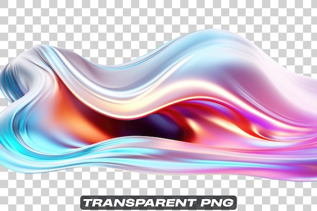 Iridescent fluid abstract shape isolated