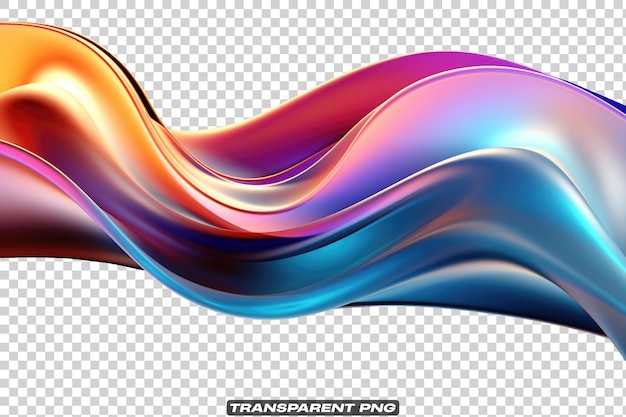 PSD iridescent fluid curl abstract shape isolated