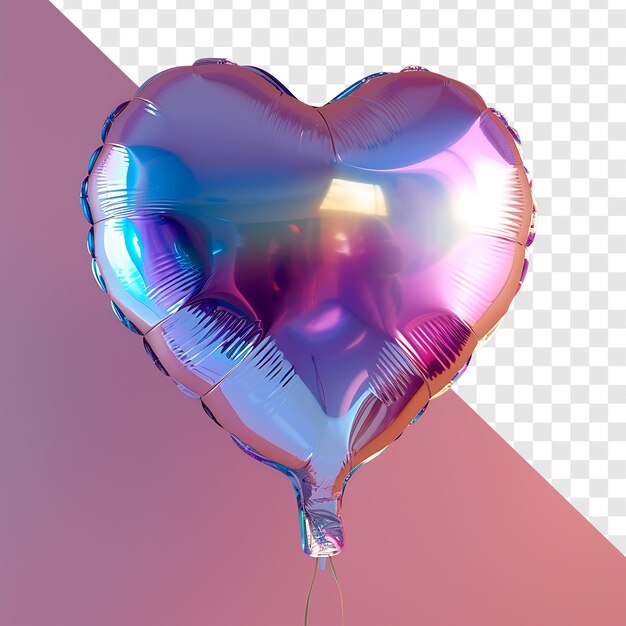 PSD carta di san valentino con palloncino di elio iridescente