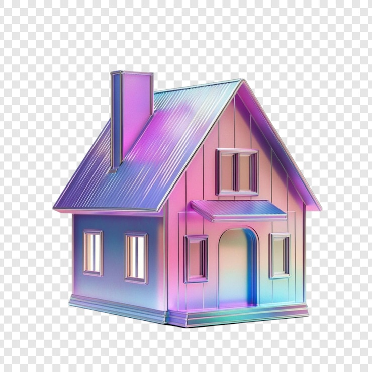 PSD модель дома iridescent дизайн дома мечты