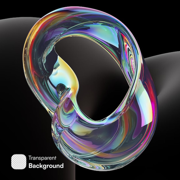 Iridescent Soap Bubble Torus in realistische 3D-rendering
