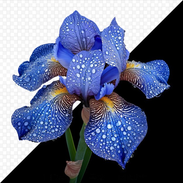 Iris flowers with raindrops