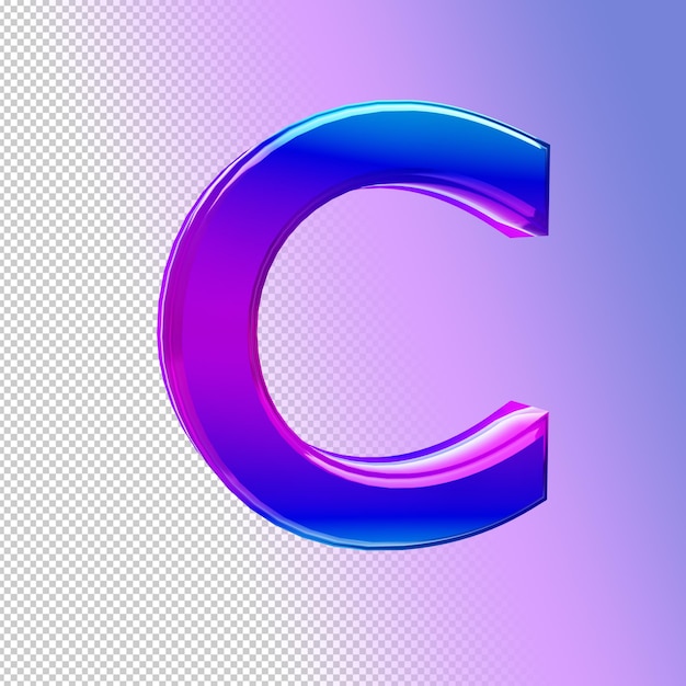 PSD iriserende 3d letter c