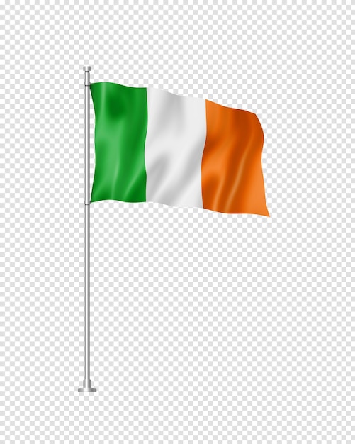 Irish flag isolated on white