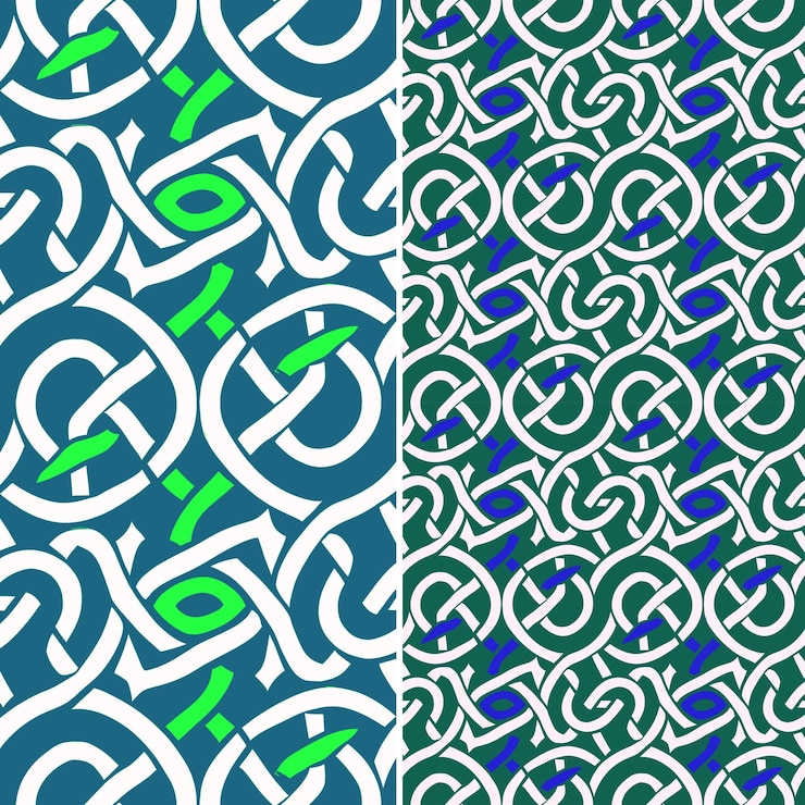 PSD irish patterns with celtic knots spirals and triskeles with png traditional abstract designs