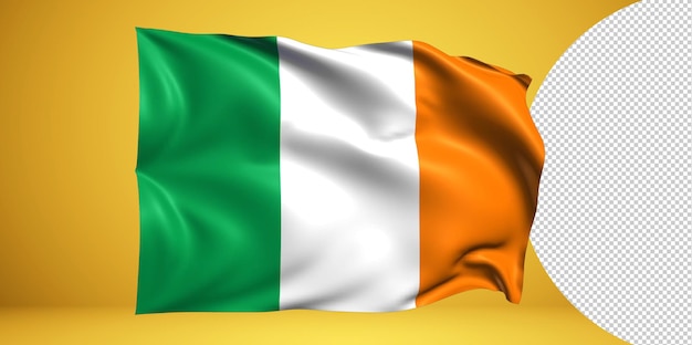 PSD irlandia macha flagą png na przezroczystym tle