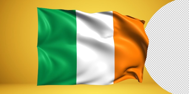 Irlandia macha flagą PNG na przezroczystym tle