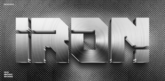 PSD iron 3d editable text effect