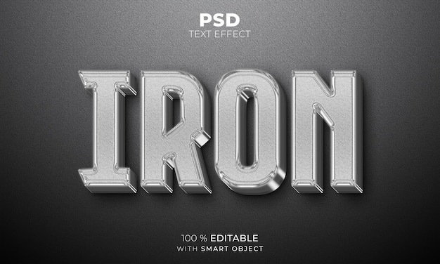 Iron 3d 편집 가능한 텍스트 효과