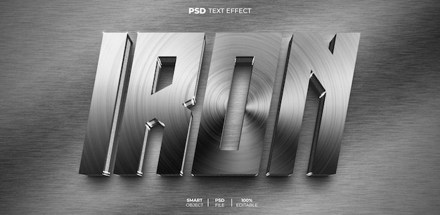 Iron 3D editable text effect