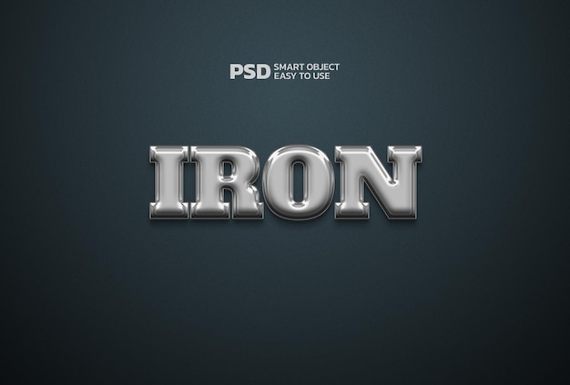 iron 3d editable text effect