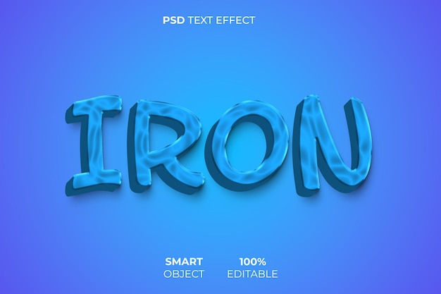 Iron 3d style text effect