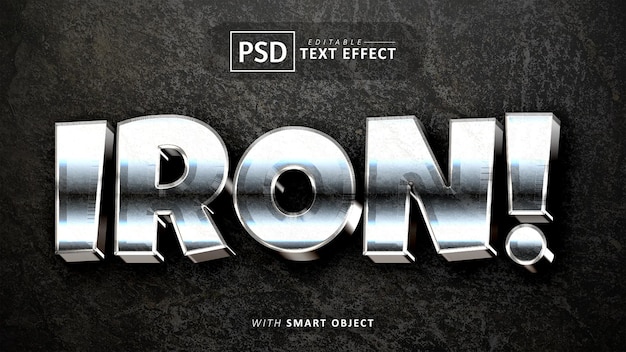 Iron 3d 텍스트 효과 편집 가능