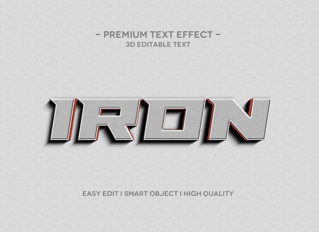 Iron 3d 텍스트 효과 템플릿