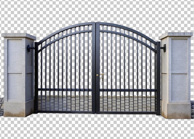 PSD iron gate isolated on transparent background