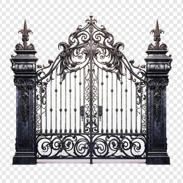 Iron gate isolated on transparent background