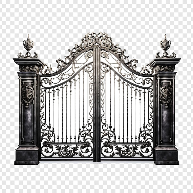 PSD iron gate isolated on transparent background