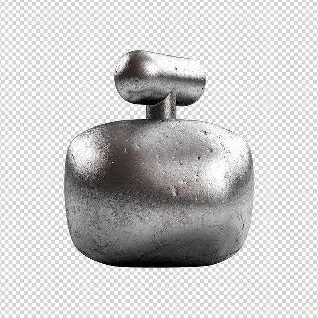 PSD iron metal alone isolated on transparent background