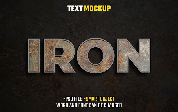 iron text effect 3d text font effect