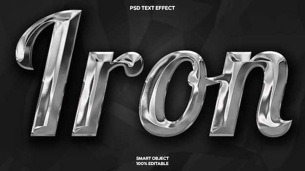 iron text effect editable metallic and shiny text style